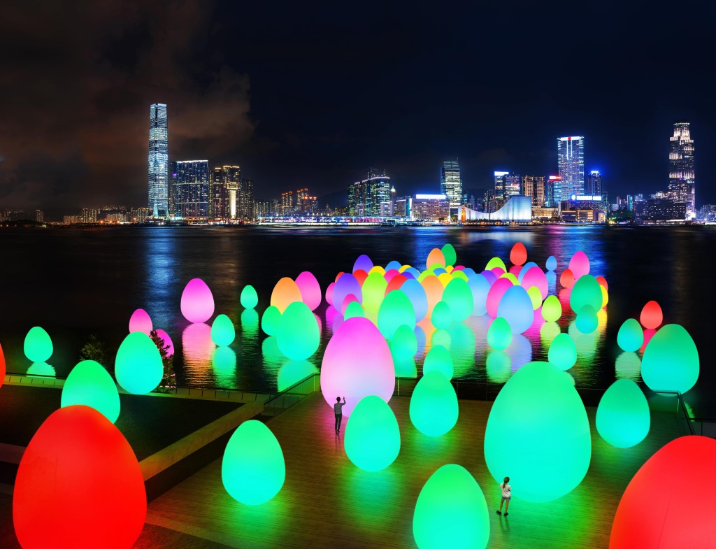 艺术维港2024︱teamLab「发光蛋」添马公园草坪互动体验 明起接受首周预约（附详情）