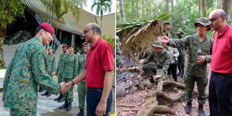 Tharman visits SAF officer cadets in Brunei jungle during 1st overseas ...