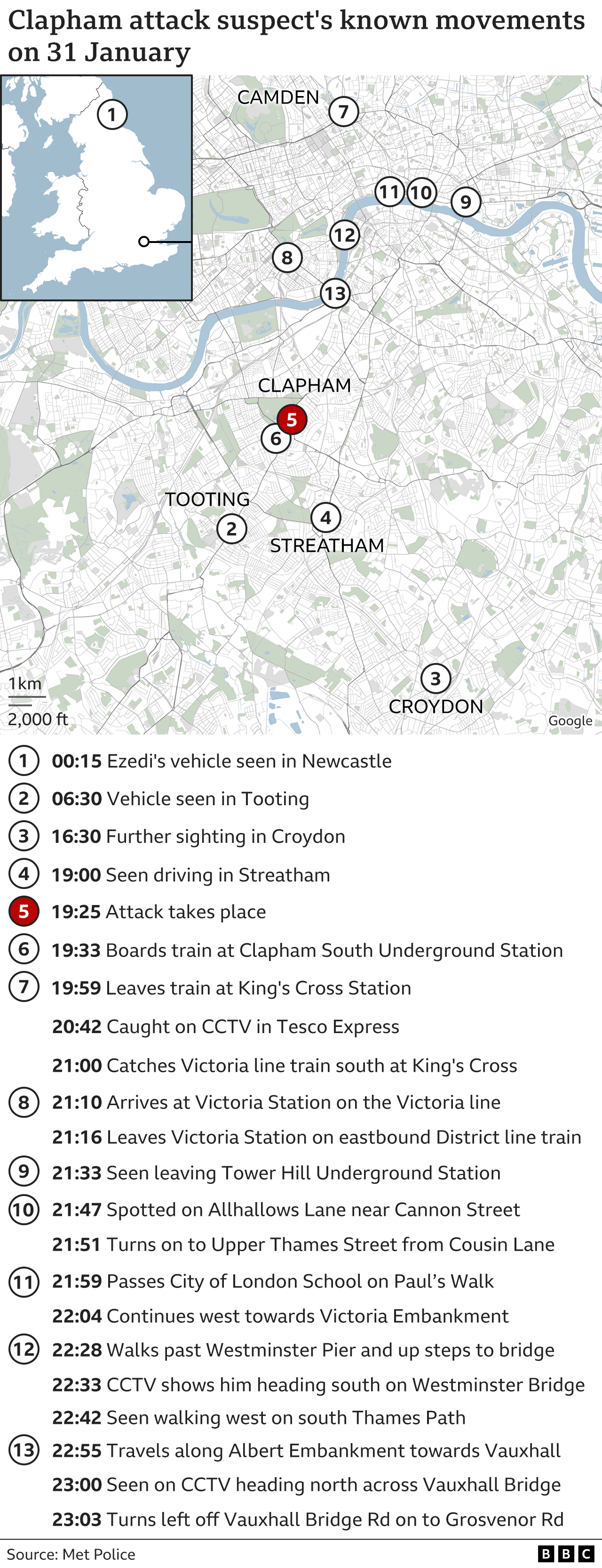 Clapham attack suspect arranged to meet victim, police believe
