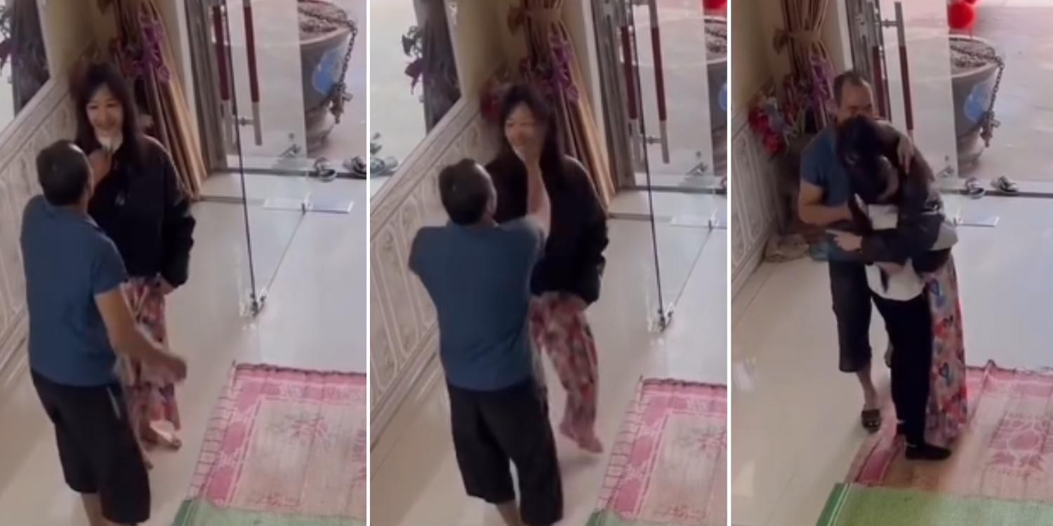 Woman in Vietnam gets slapped by father during surprise home visit