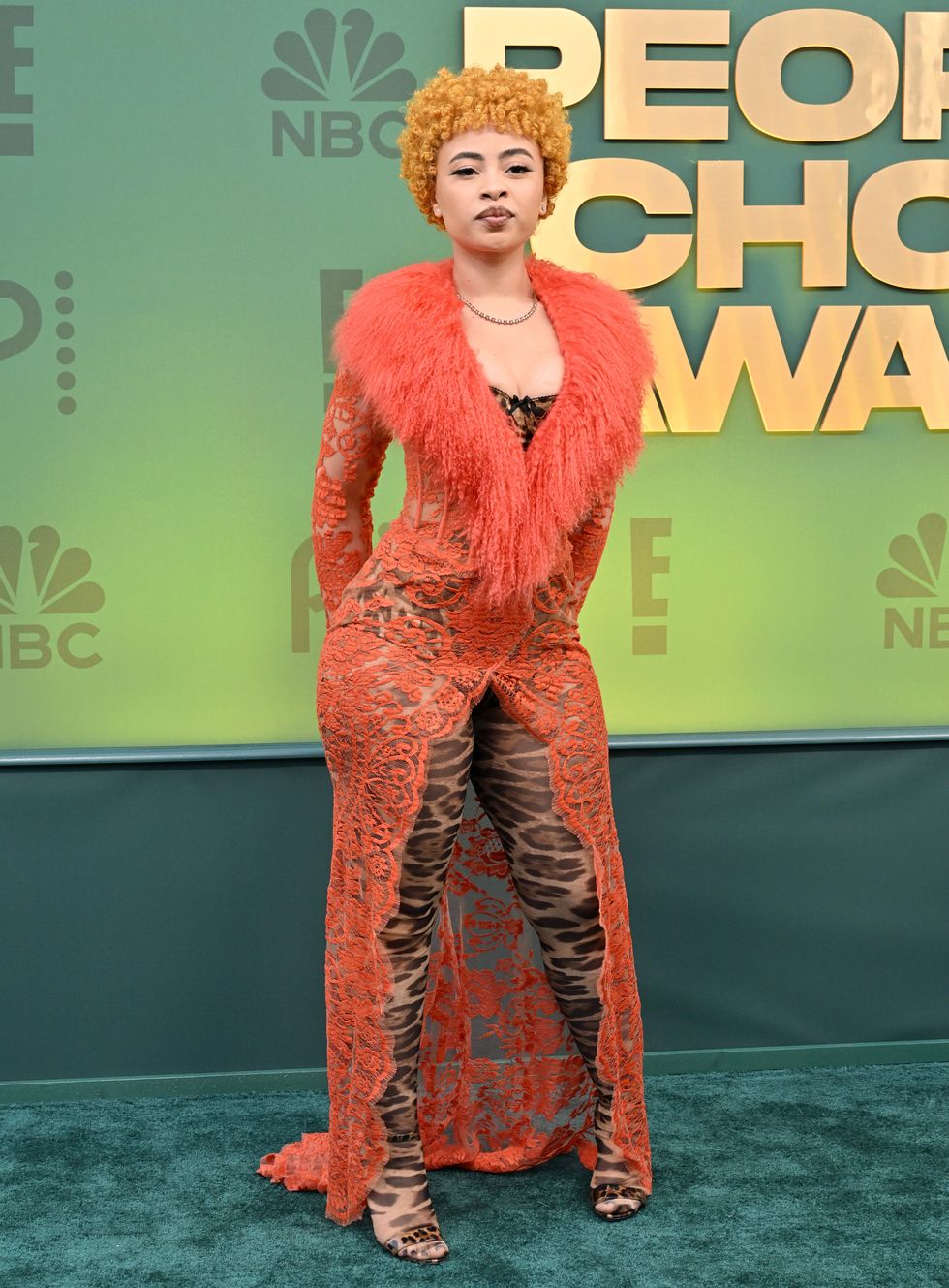 Ice Spice Remixes the Naked Dress With Lots of Leopard Print at the 2024 People’s Choice Awards