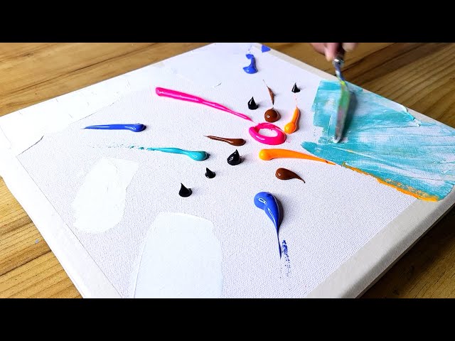 Easy Acrylic Painting Technique / Colorful Abstract Painting / Using Various Tools