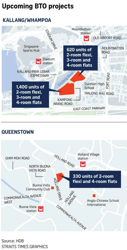 BTO flats in Tanjong Rhu, Holland Village to go on sale in June: HDB