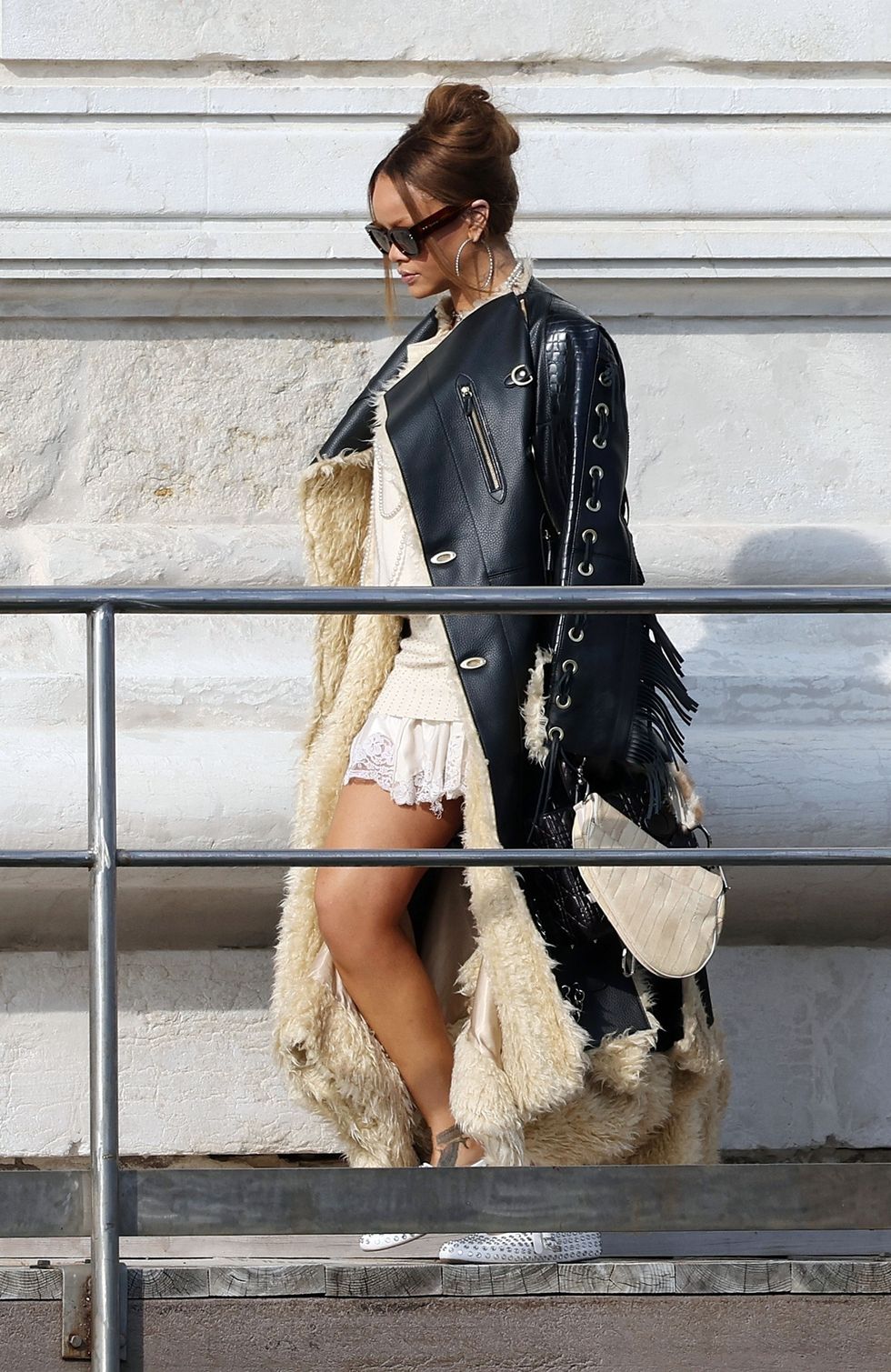 Rihanna’s Edgy Shearling-Lined Leather Coat Is Making Me Wish for a Longer Winter