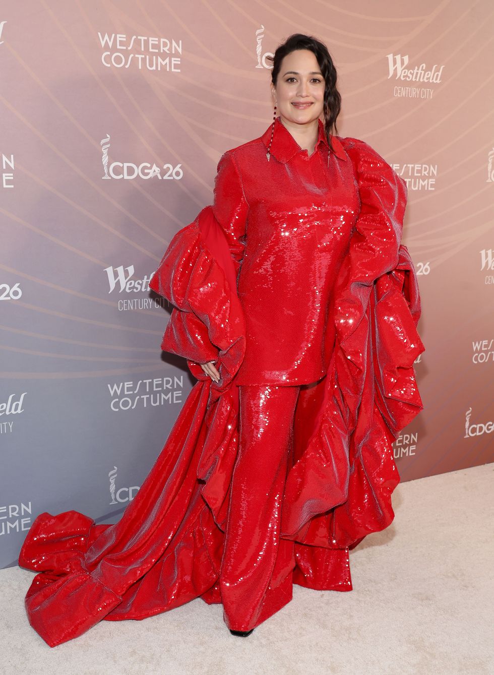 Lily Gladstone Was a Walking Red-Sequined Dream at the Costume Designers Guild Awards