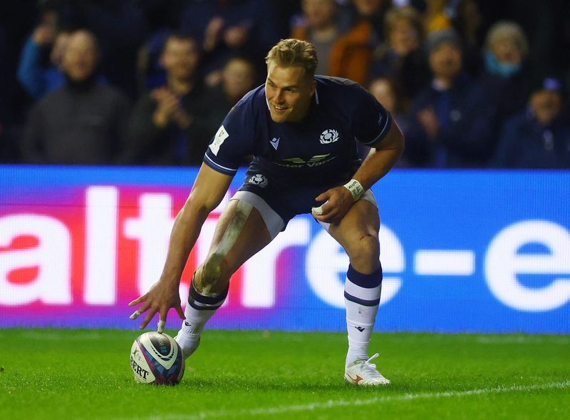 Rugby-Van der Merwe hat-trick drives Scotland to historic win over England