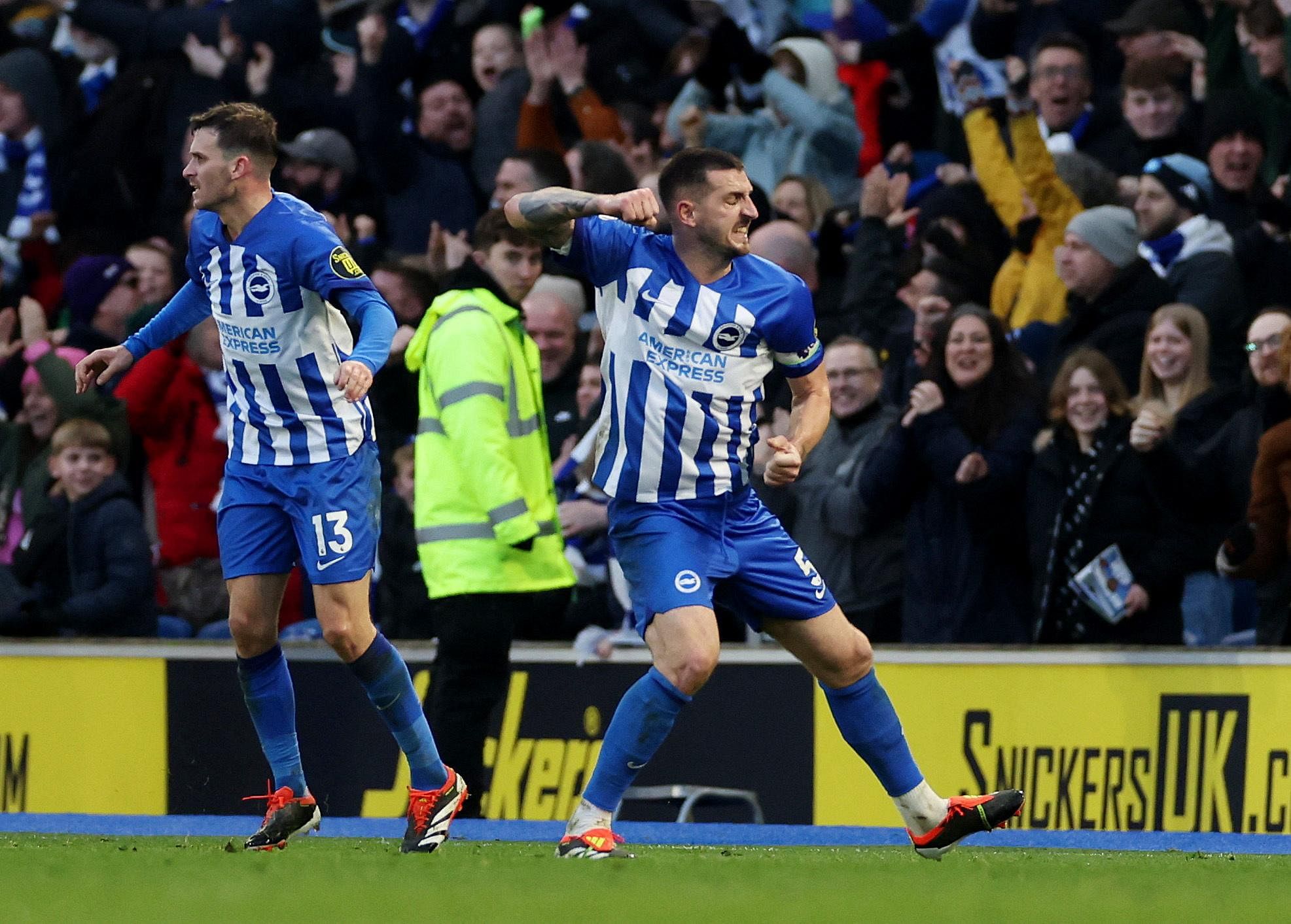 Late Lewis Dunk goal rescues point for Brighton against Everton