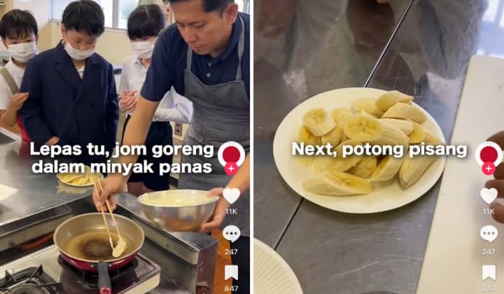 “We Want To Go To Malaysia” – Students In Japan Excited After Making Pisang Goreng