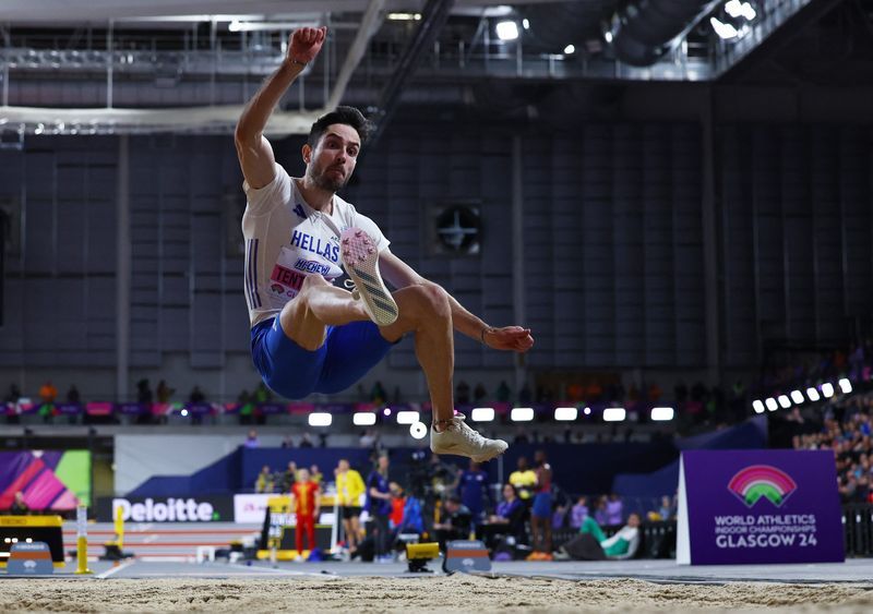 Athletics-Tentoglou soars to second world indoor long jump title
