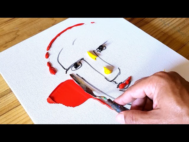 Abstract Face Painting  / Easy Acrylic Painting Technique / Step By Step
