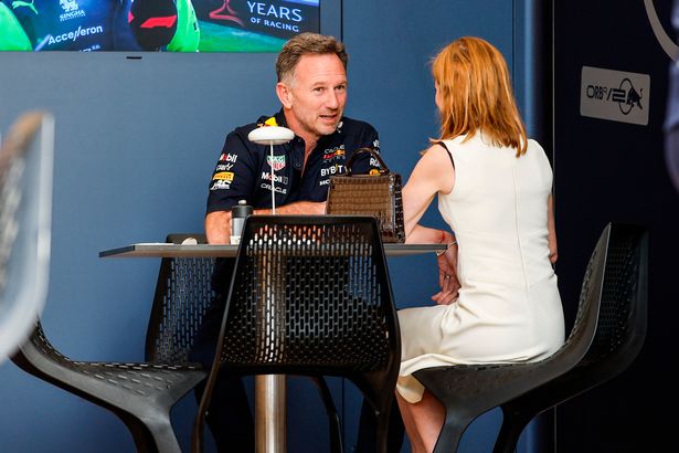 Geri and Christian Horner walk hand in hand at Grand Prix as she supports him after sext scandal