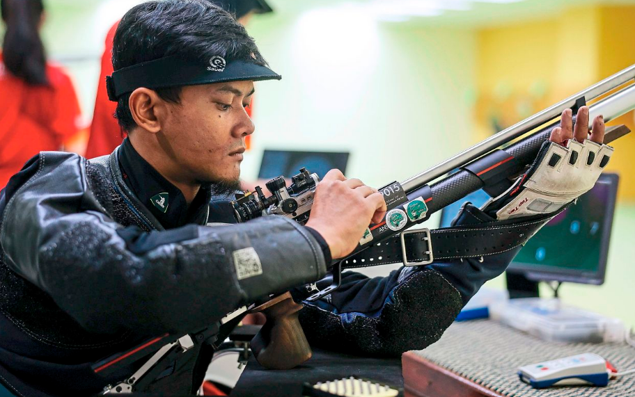 Malaysia’s Muhamad Khaidir takes part in World Paralympic Shooting Competition