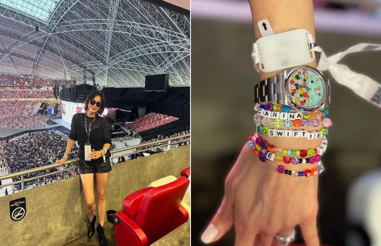 HK actress Carina Lau 'shakes it off' at Taylor Swift's concert in Singapore