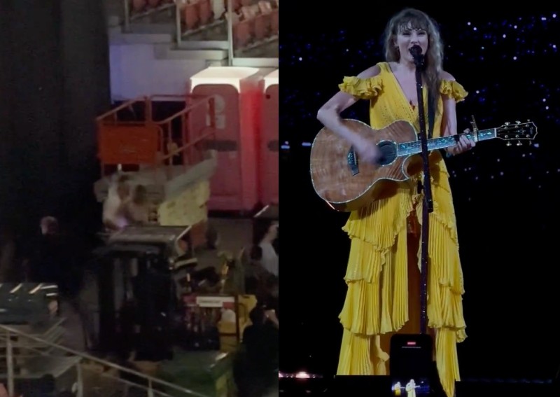 Swifties go hysterical as Taylor Swift embraces boyfriend Travis Kelce post-concert at National Stadium