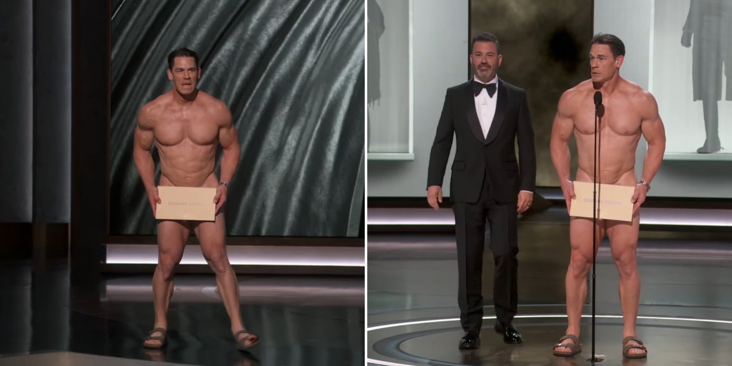 John cena appears ‘naked’ at the oscars to present award for best costume design