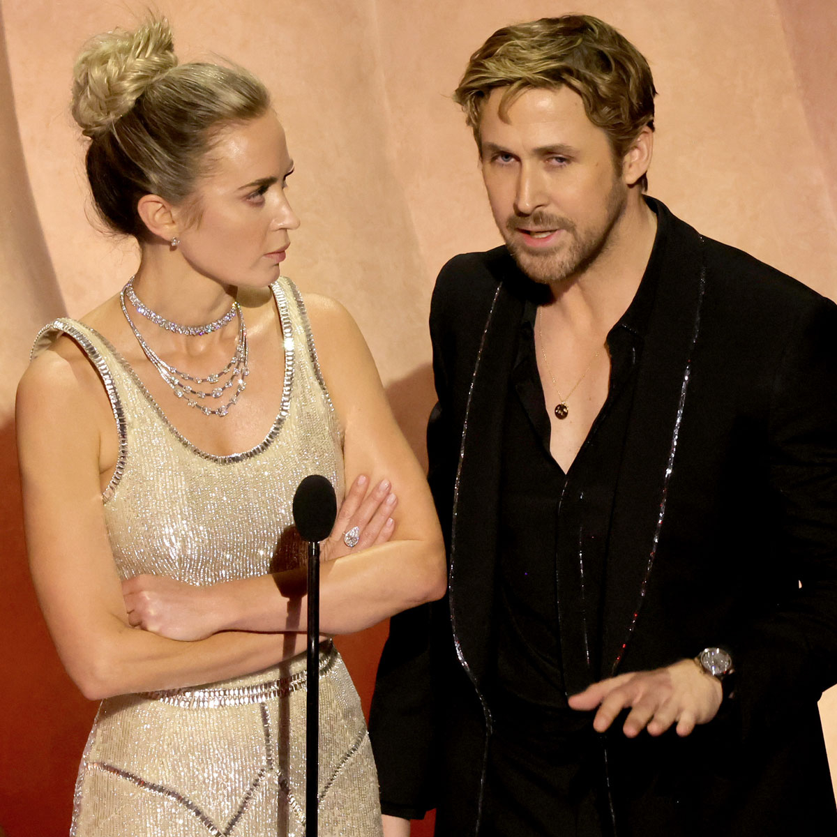 Emily Blunt and Ryan Gosling's Hilariously "Frosty" Oscars Confrontation Reignites Barbenheimer Battle