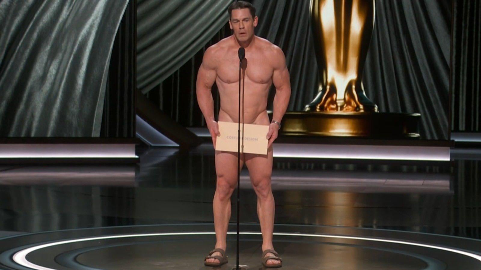 John Cena "Streaks" at Oscars: Watch His Costume Change