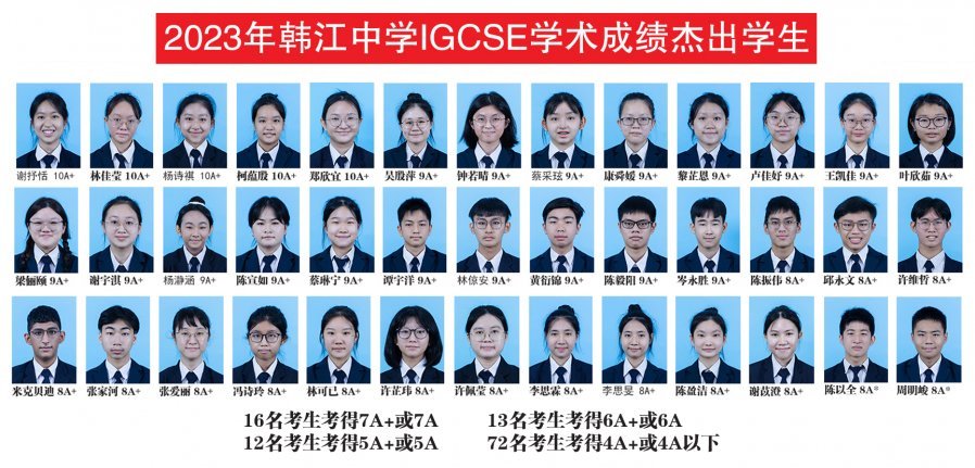 韩江中学学生　IGCSE再创佳绩