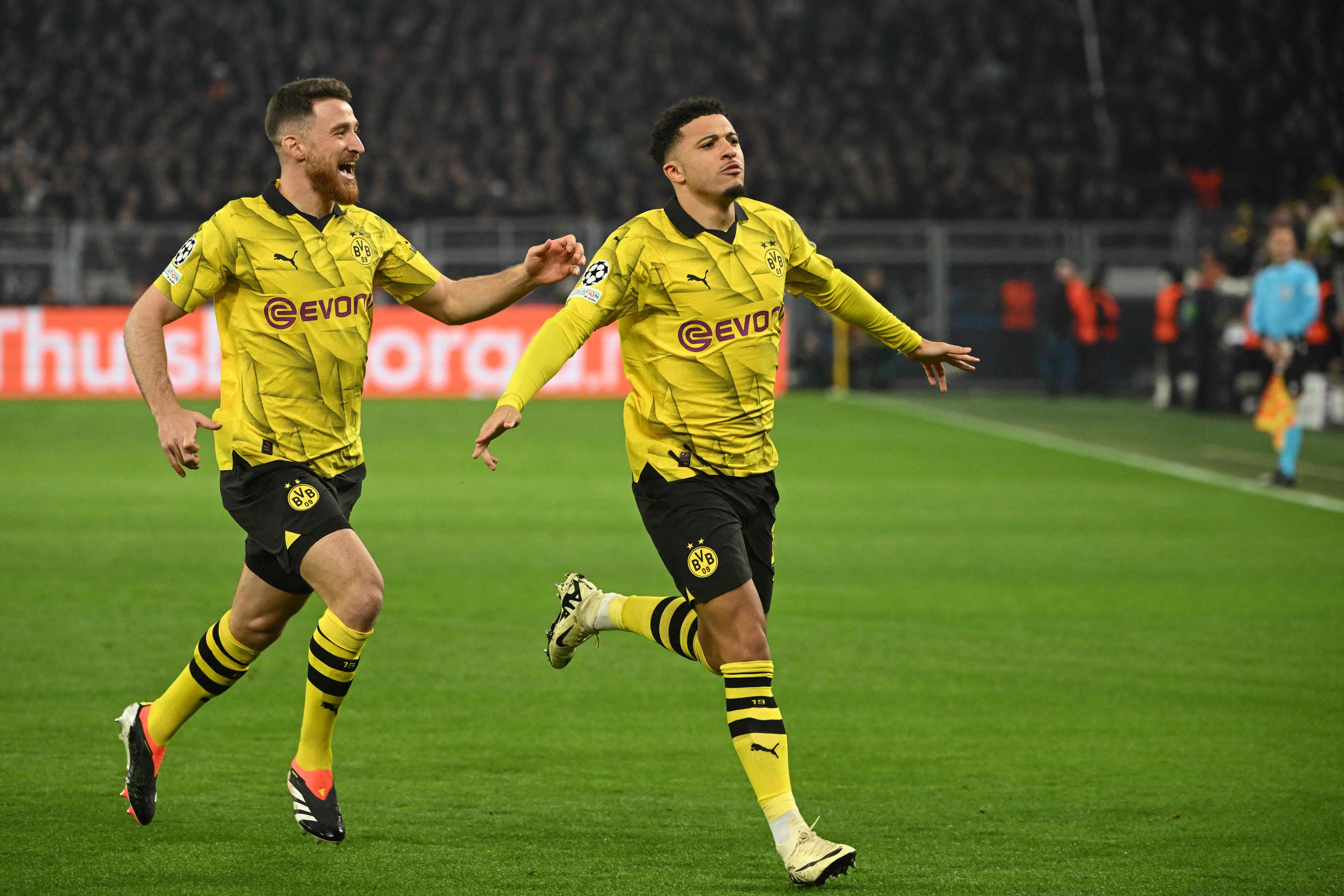 Jadon Sancho on target as Dortmund beat Eindhoven 2-0 to reach Champions League quarter-finals