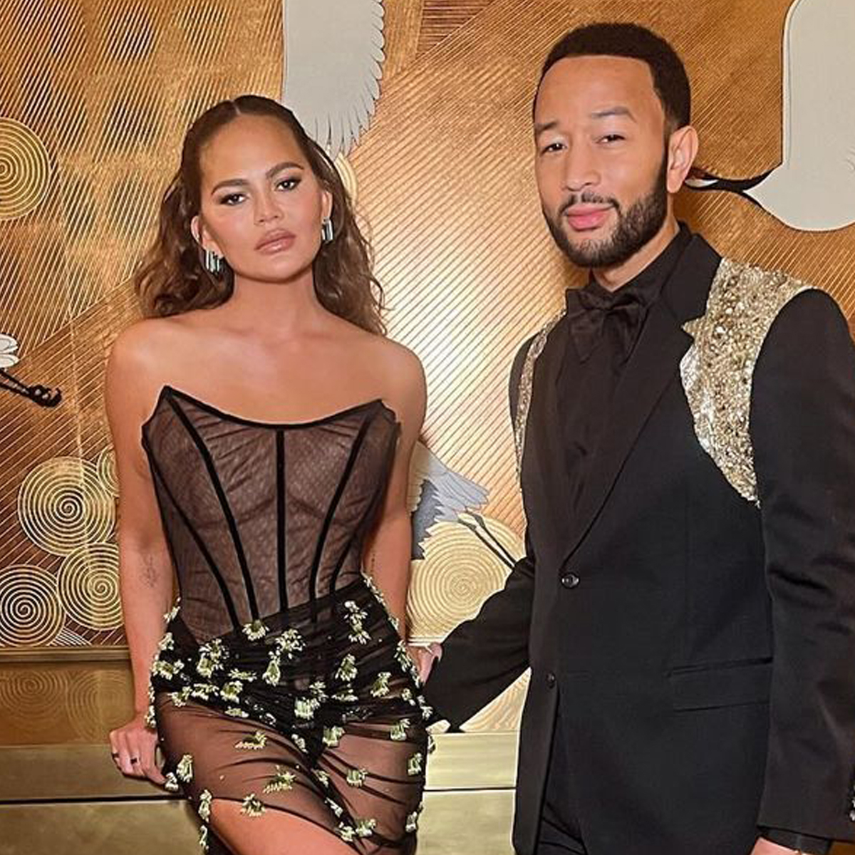 Chrissy Teigen Shows Off Her "Boob Lift Scars" in Sexy See-Through Dress