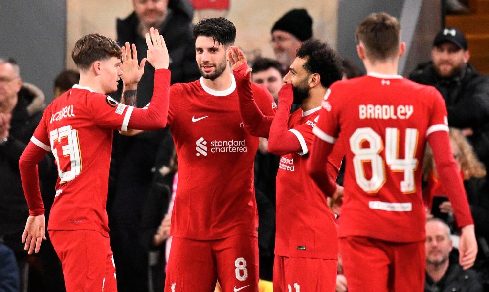 Liverpool thrash Sparta, Leverkusen clinch stoppage-time win