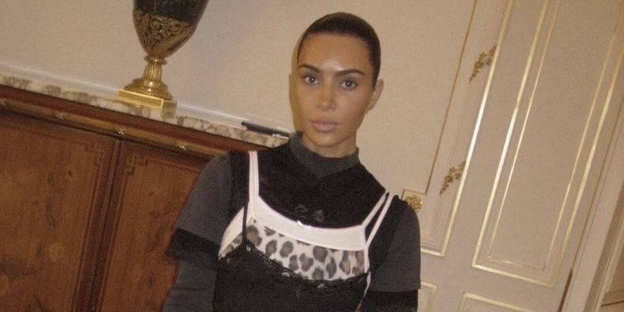 Kim Kardashian's Paris Look Includes Layers Upon Layers of Y2K Camisoles