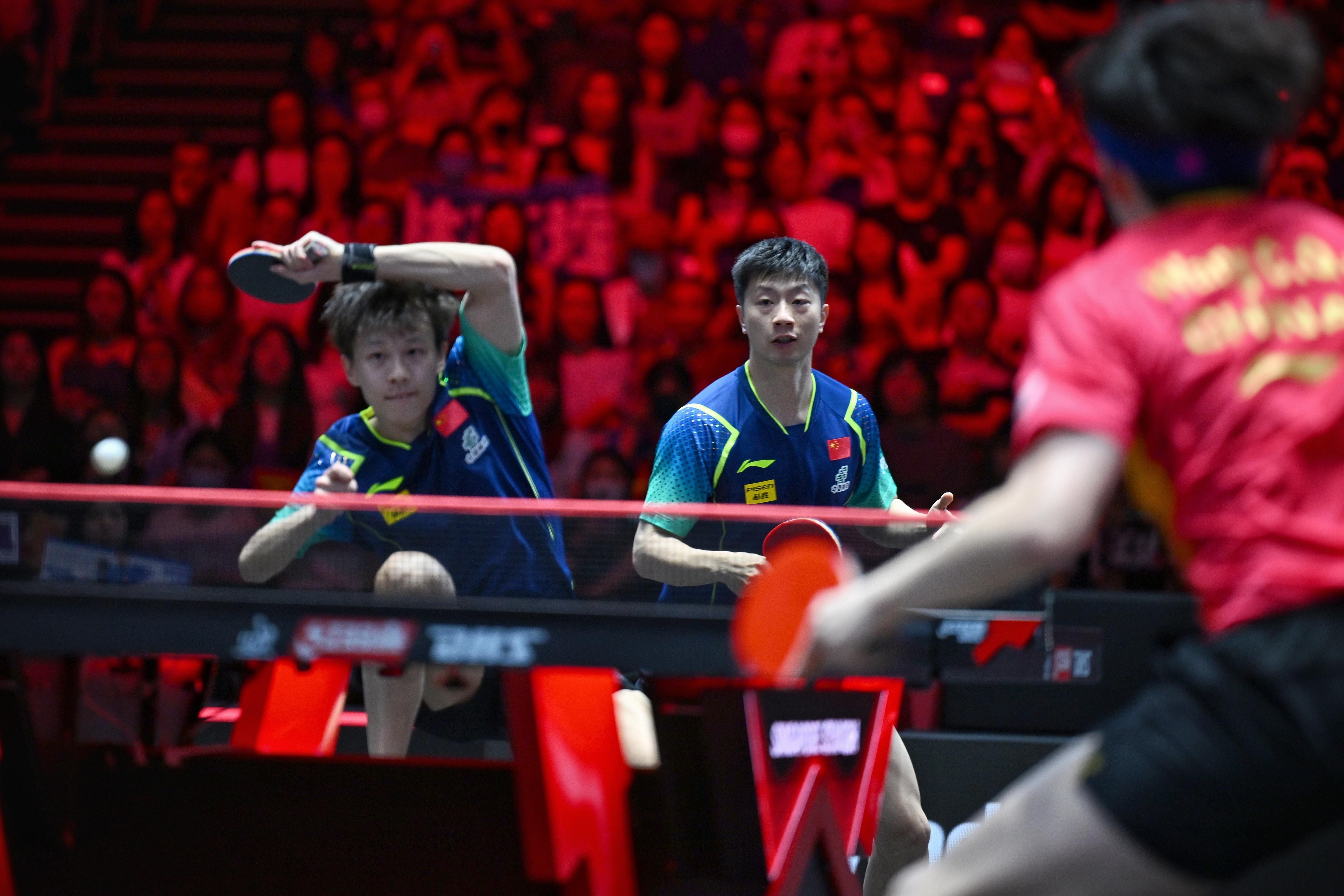 Chinese table tennis star Ma Long teams up with Lin Gaoyuan for first Singapore Smash title
