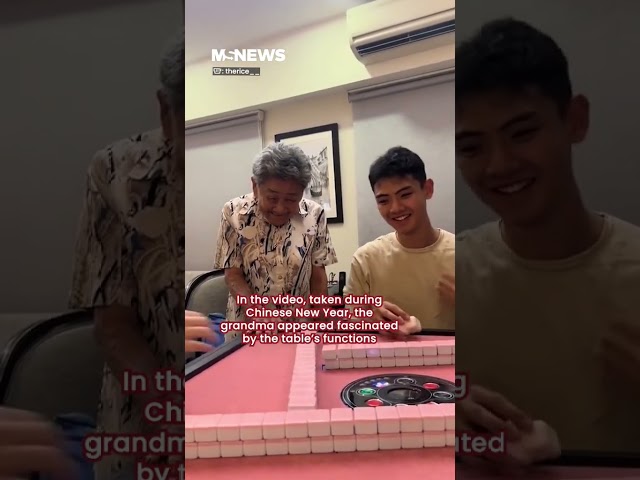 93-year-old S’pore grandma reacts to automated mahjong table