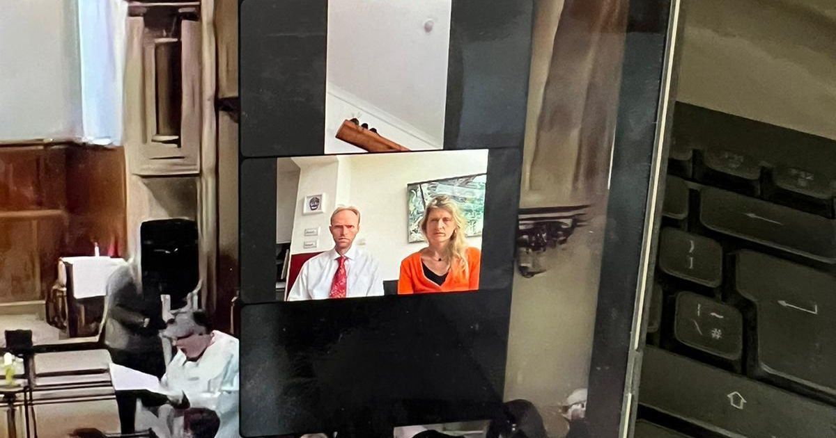 Moment woman dials into funeral by Zoom while showering as mourners in church see all