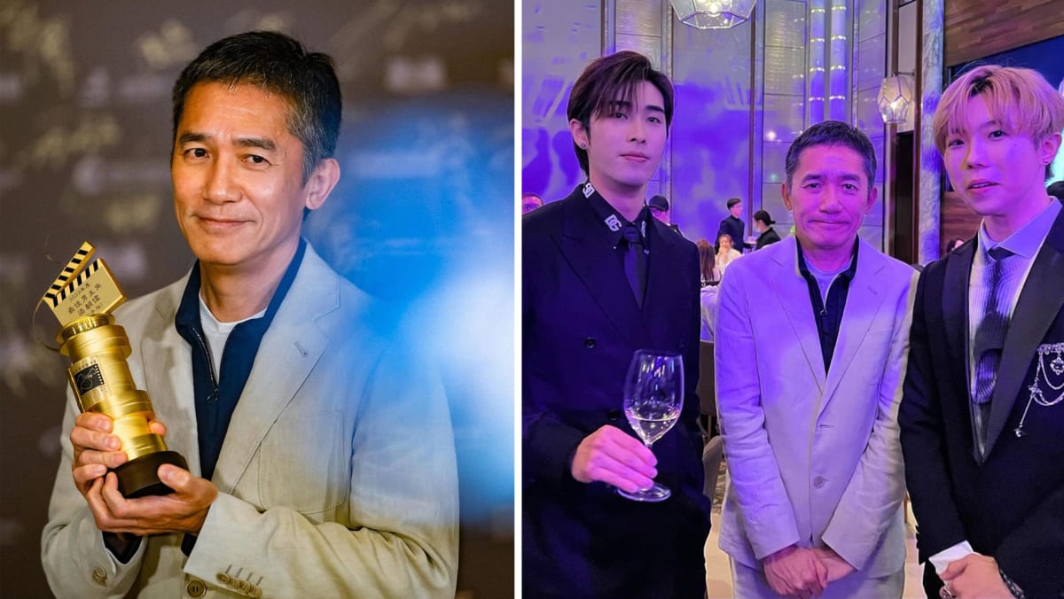 "Quick, Let Him Go": Tony Leung Looks So Awkward In This Pic With HK Band P1X3L