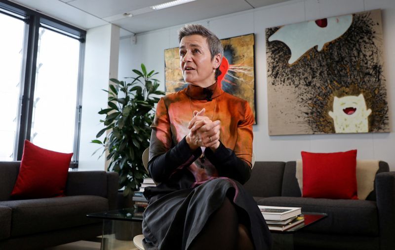 EU antitrust chief Vestager to hold press conference, big tech likely in focus