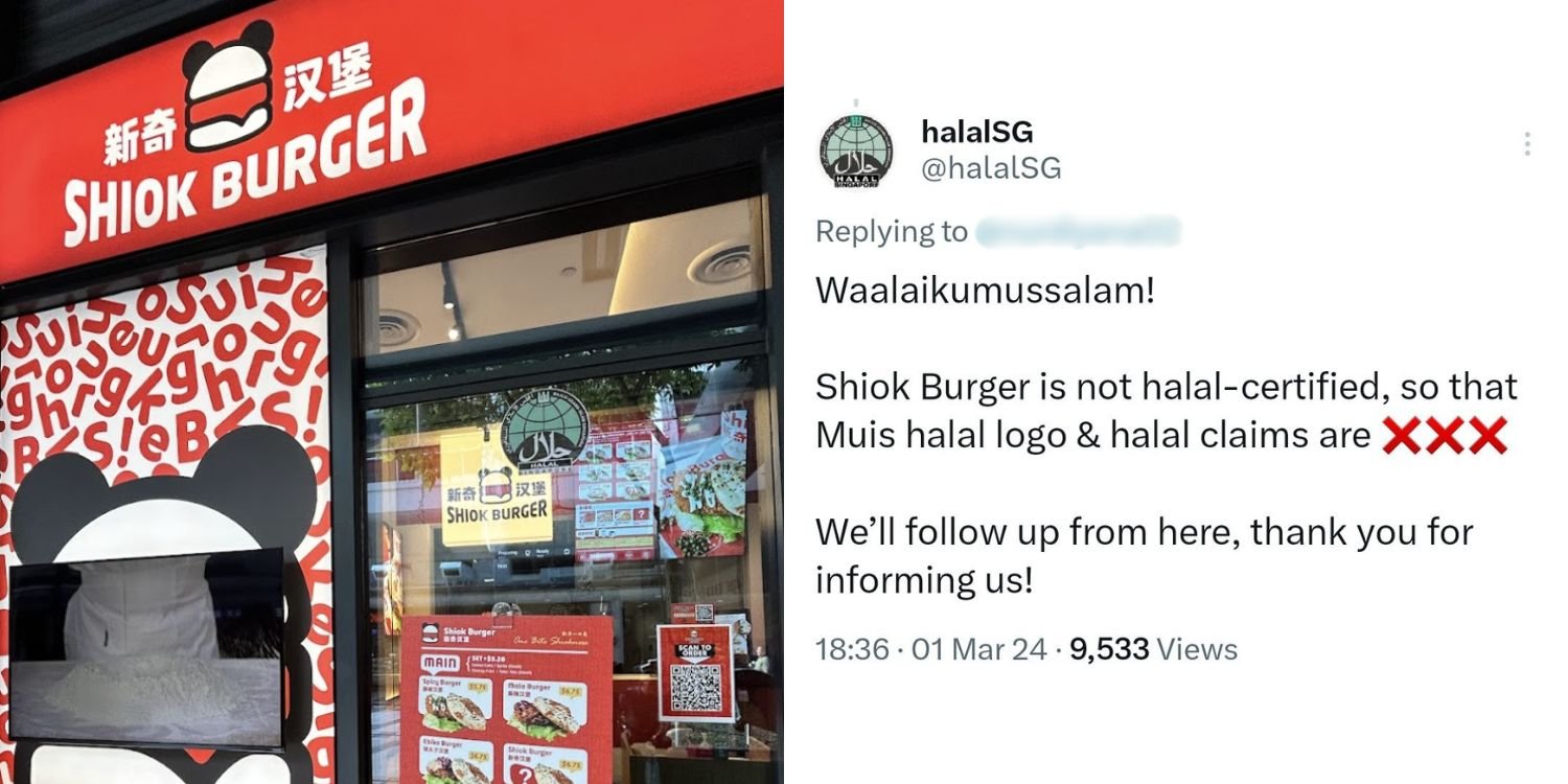 Shiok burger claims to be halal but isn’t certified by muis, ex-dj calls out restaurant