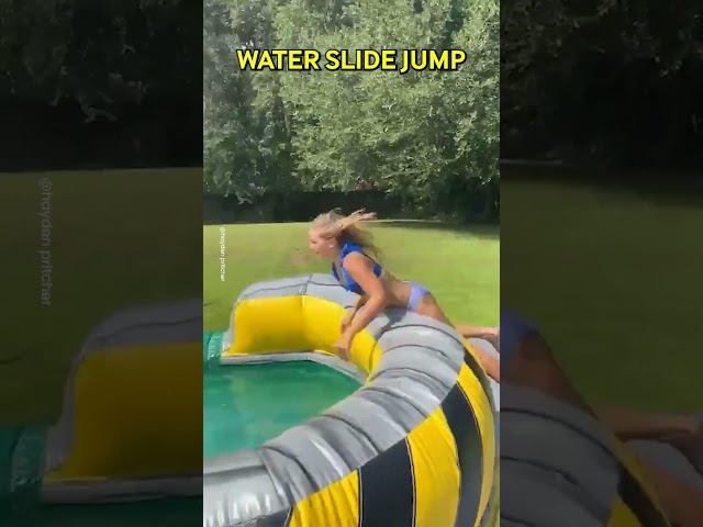 Water Slide Jump Fail 😂