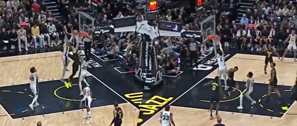Here Is Tonight’s Outrageous Victor Wembanyama Block-Into-Dunk Highlight