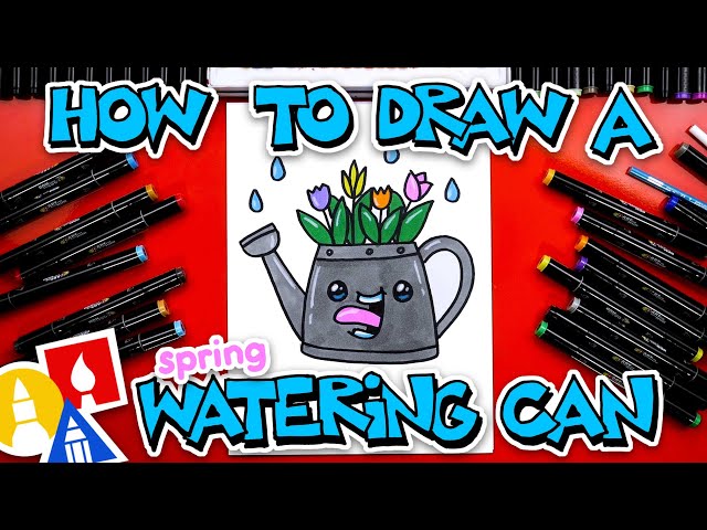 How To Draw A Funny Spring Watering Can