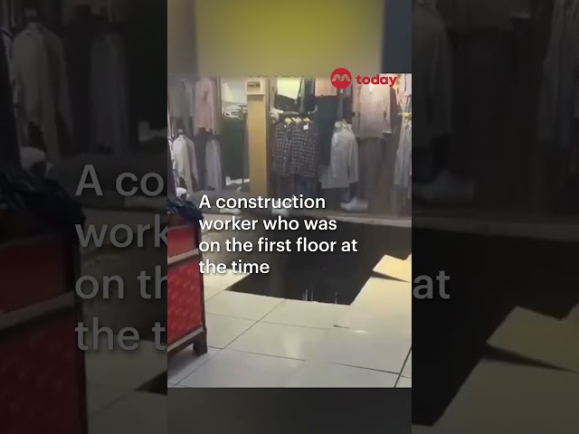 Shopping mall floor collapses in China, leaving 2 injured