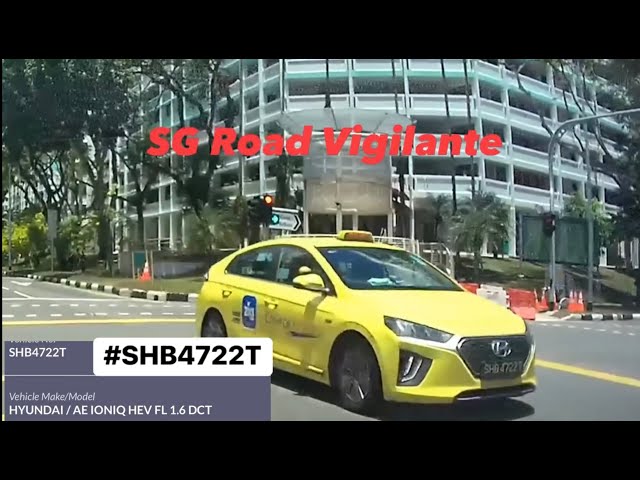 Yishun hyundai ioniq comfort yellow cab fail to conform to red light signal