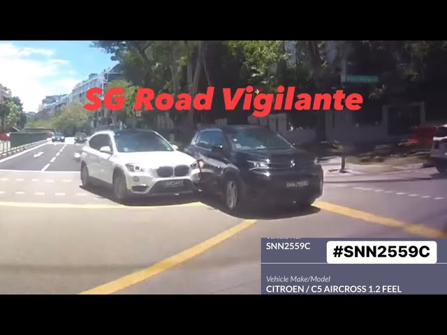 citroen hit by bmw turning left when going straight on a left turning lane