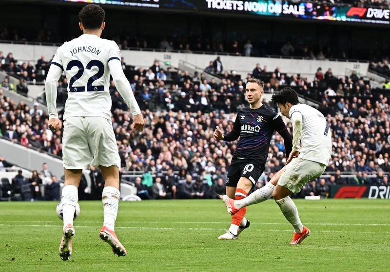 Soccer-Super Son secures comeback win for Spurs against Luton