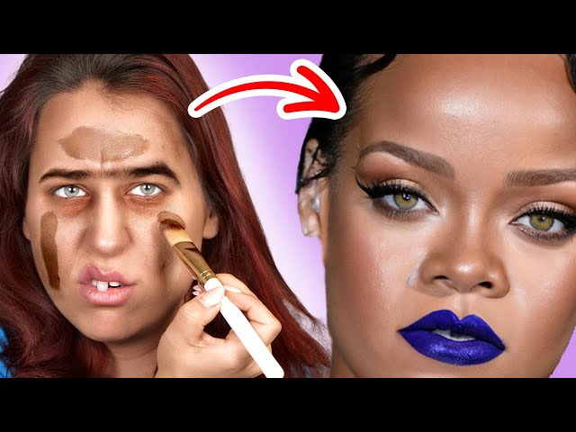 RIHANNA SUPER BOWL Halftime Show Inspired Makeup TUTORIAL! Cool Celebrity Transformation by MUAhaha