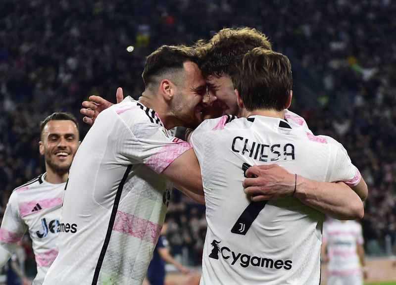 Soccer-Juventus beat Lazio 2-0 in Coppa Italia semi-final first leg