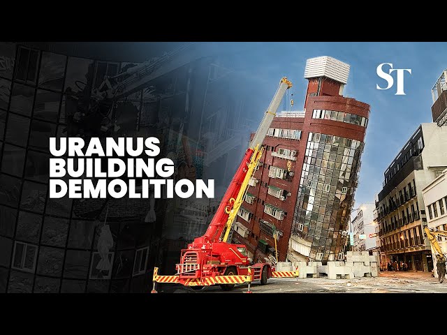 Demolition begins on tilted Uranus Building, a symbol of Taiwan earthquake