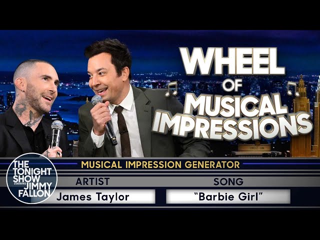 Wheel of Musical Impressions with Adam Levine | The Tonight Show Starring Jimmy Fallon