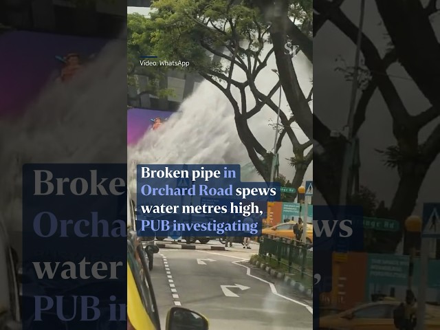 Broken pipe in Orchard Road spews water metres high, PUB investigating