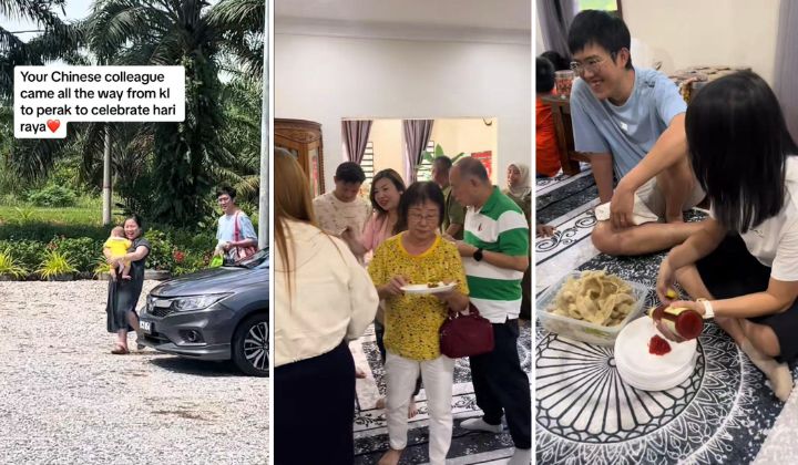 [Watch] Chinese Colleagues Travel Far To Celebrate Hari Raya With Officemate
