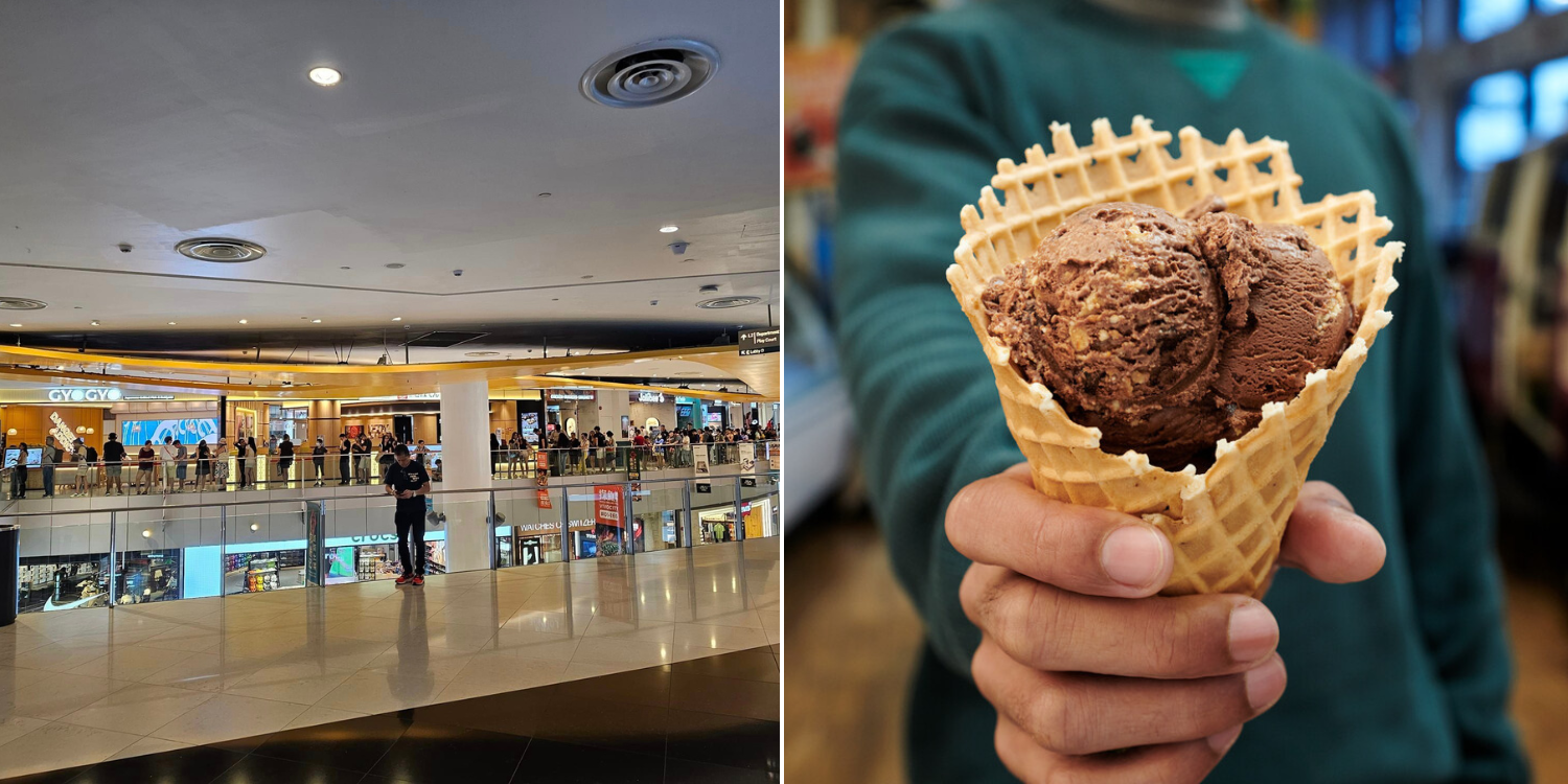 Long queue snakes around VivoCity for ben & Jerry’s ‘free cone day’ on 16 April