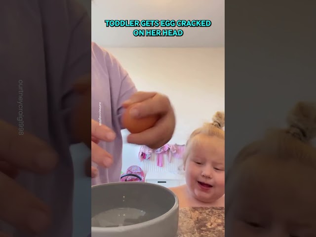 Toddler Gets Egg Cracked On Her Head 😂🥚