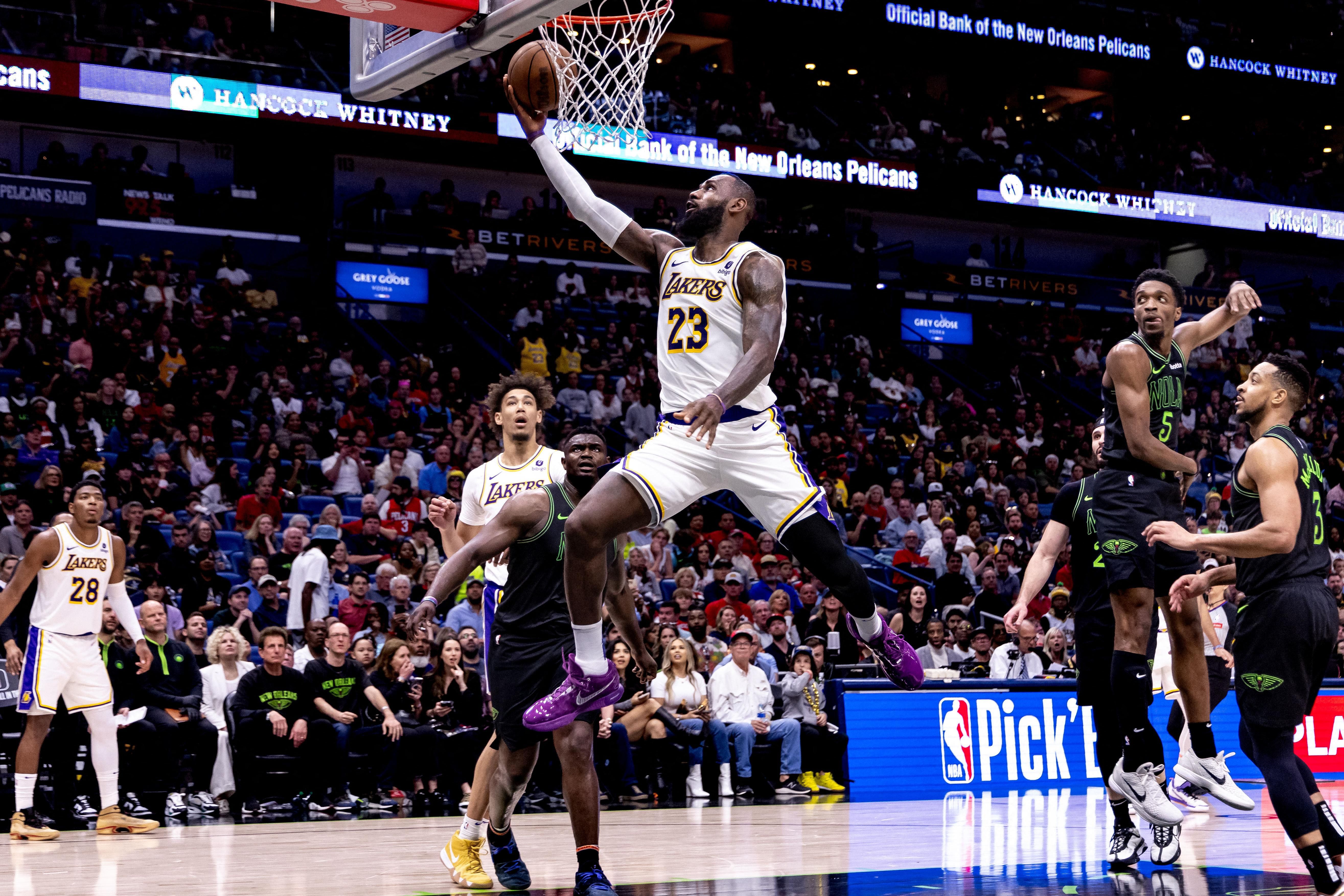 LeBron James’ LA Lakers take on New Orleans Pelicans as NBA play-in tips off