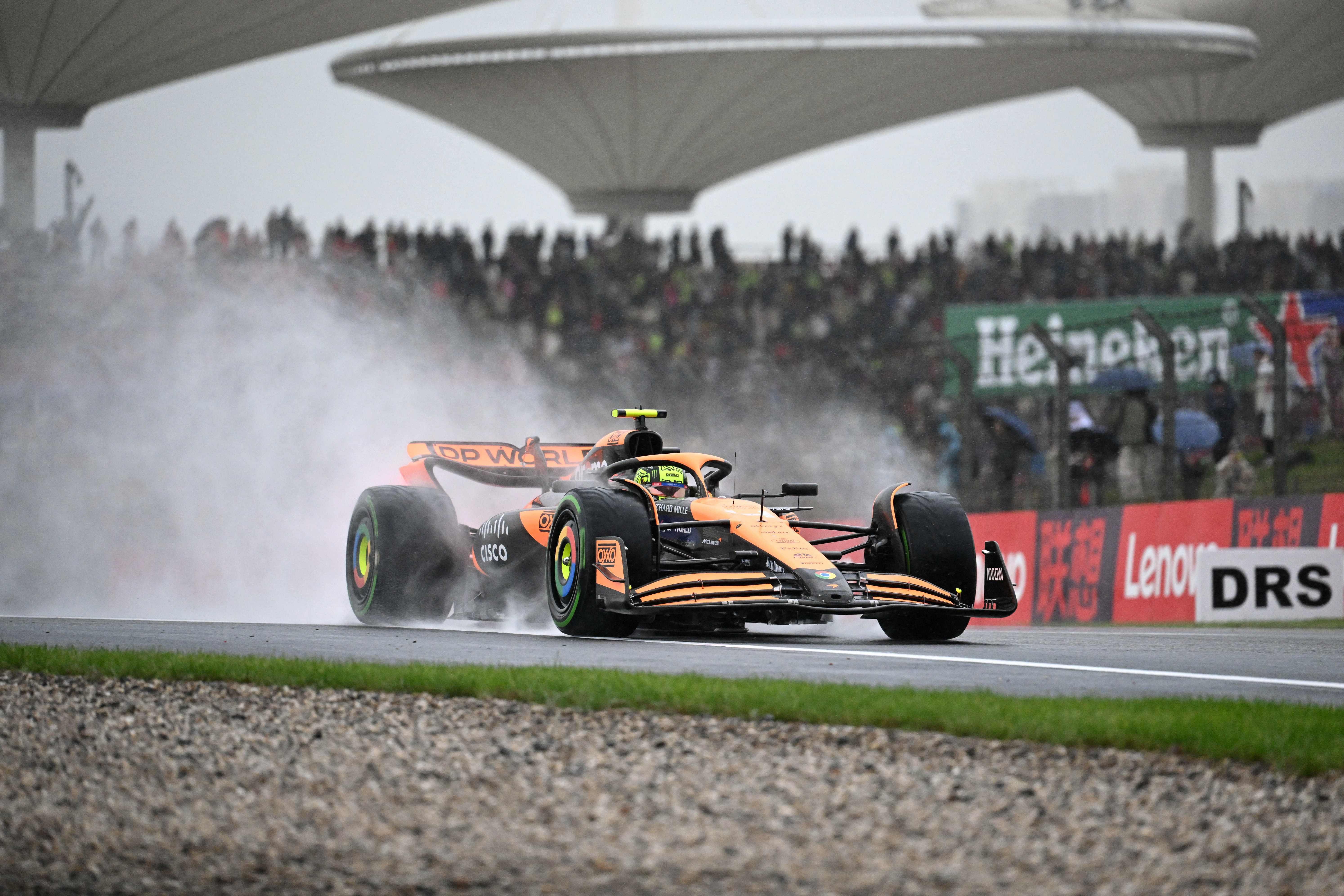 Lando Norris takes pole as rain causes chaos in Chinese GP sprint qualifying