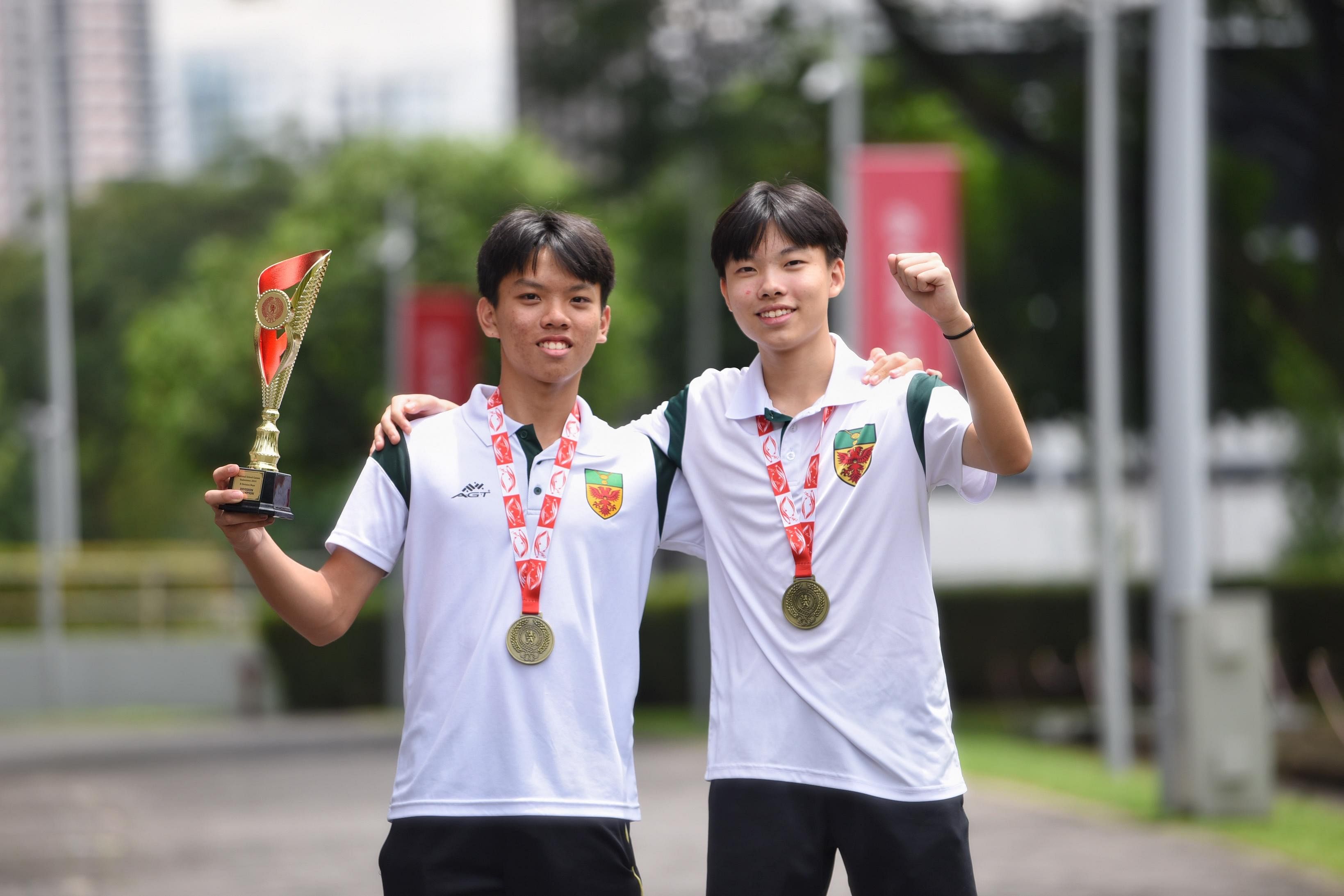 Friendship the winning formula for RI’s Kaiser Lim and Sheldric Lim in B Division boys’ badminton triumph